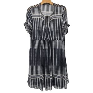 Beate Heymann Street Couture Silk‎ Layer Dress Cover Up Black Striped